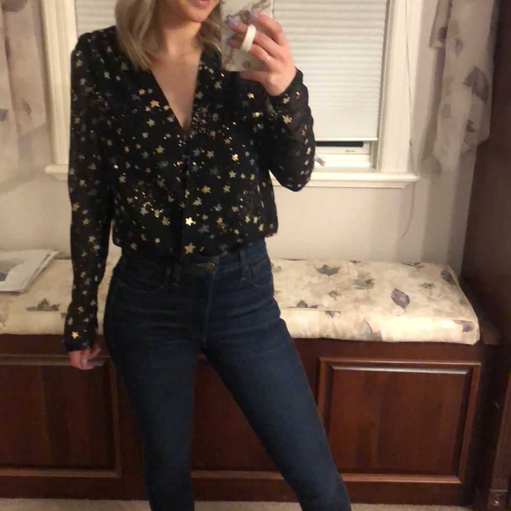 Buddy Love Metallic Star Bodysuit. Only worn once